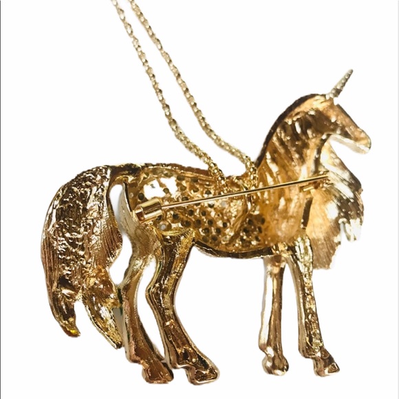 Multicolor Crystal Unicorn Necklace - Picture 2 of 2